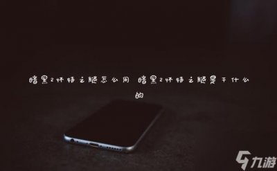 ​暗黑2怀特之腿怎么用 暗黑2怀特之腿是干什么的