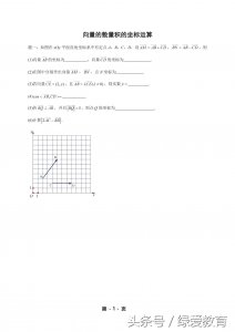 ​高一的数学：向量的数量积的坐标运算